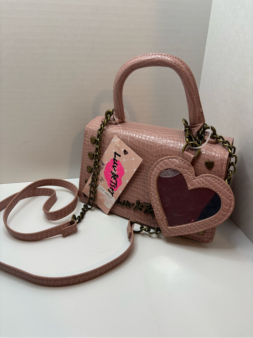 Luv Betsey Johnson LBEVIE Studs Blush crossbody purse